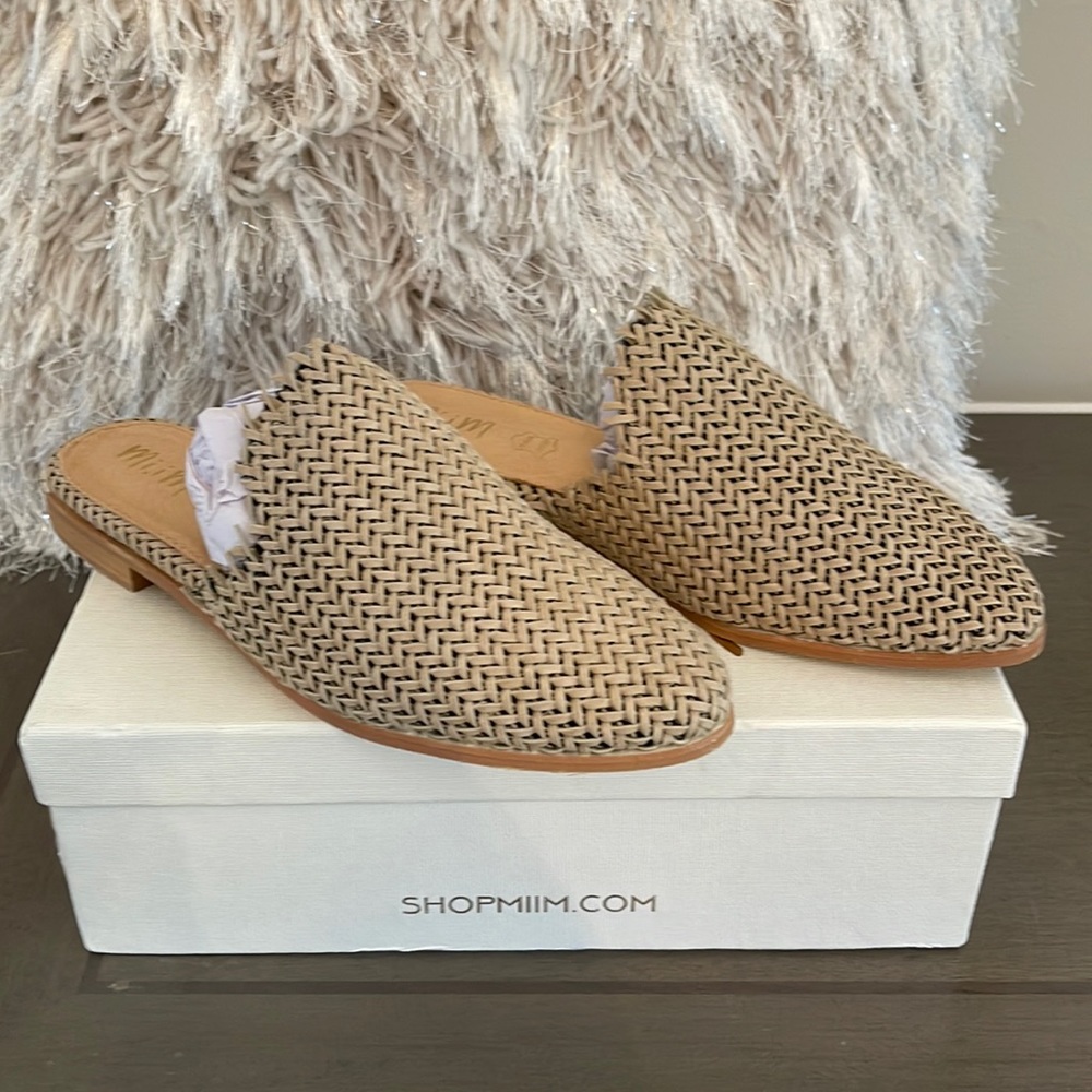 MI..iM Vivi Frayed Edge Boho Woven Braided Mule Size 8.5
